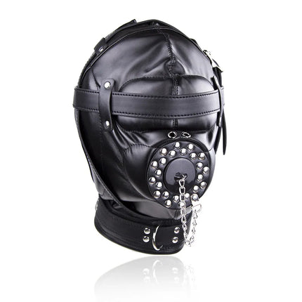 Fetish Hood Harness Bdsm Toys Sex Games Bondage Gear Headgear with Mouth Ball Gag Sex Toys Erotic SEX SM Adult Games