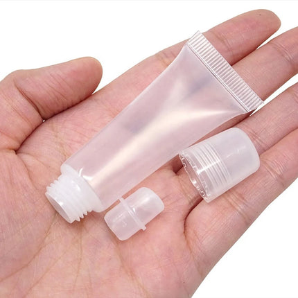 50pcs 10ml Empty Lip Gloss Tubes Clear Soft Lip Gloss Container Refillable Lipgloss Tubes for DIY Cosmetic Makeup Plastic Bottle