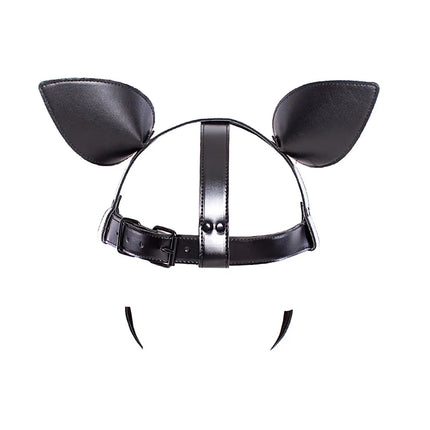 Black High Quality Adjustable Leather Erotic Dog Mask Bdsm Bondage Hood for Fetish Pup Cosplay Role Play Costumes Sex Products