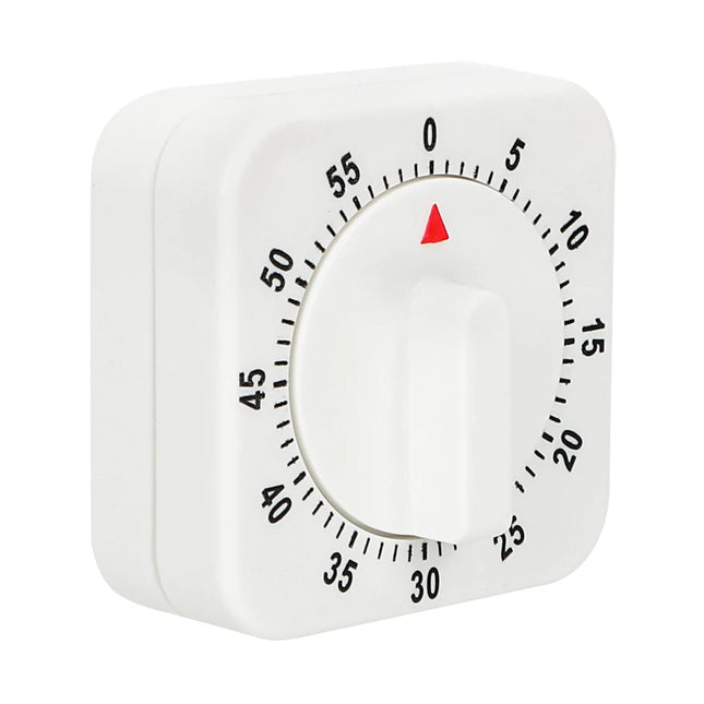 60 Minutes Kitchen Timer Countdown Alarm Reminder HILIFE Cooking Tools Mechanical Timer White Square