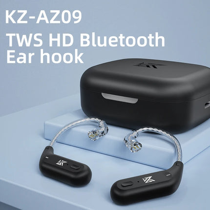 KZ AZ09 HD Bluetooth Ear Hook Headset Cable HIFI Wireless Upgrade Cable With Charging Case,Latest Version