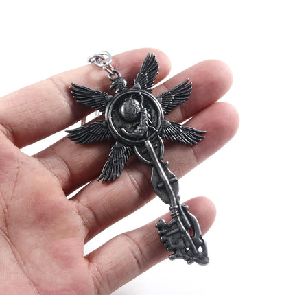 Game Residents Evils 8 Village Keychain Vintage Six-Winged Unborn Key Pendant Keyring For Men Women Bag Car Key Holder Jewelry