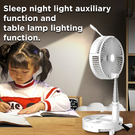 Portable USB Mobile Power Humidifying Spray Illumination Small Fan 2026 New Folding Retractable Design for Home Office Outdoor