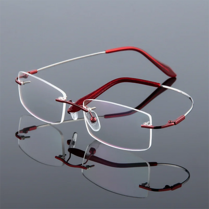 Anti Blue Light Titanium Alloy Framless Square Myopia Glasses Women Men Rimless Prescription Eyeglasses 0 -0.5 -0.75 To -6.0