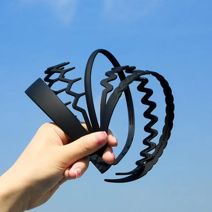 High Quality 1Pc/Lot 12cm Fashion Men's Women's Unisex Black Wavy Hair Head Hoop Band Sport Headband Hairband Hair Accessories