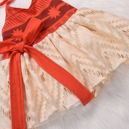 0-4T Girls Moana Cosplay Costume For Kids Vaiana Princess Dress Clothes For Halloween Costumes For Girls Baby Girl Party Dresses