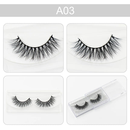 LEHUAMAO 3D Mink Eyelash Fluffy Cross Thick Natural Fake Eyelashes Lashes Dramatic Makeup Eye Lashes Handmade False Eyelash