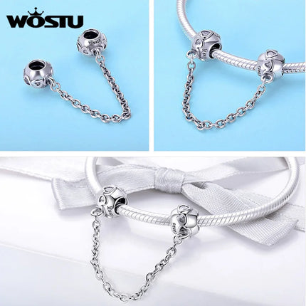 WOSTU Family Heart Charm High heels Mirror Makeup Pendant Bee Boy & Girl Charm Dreamcatcher Beads Jewelry Making Copper Zircon