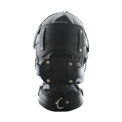 Black Synthetic Leather Straitjacket Bondage Head Hood HeadMask Mitts Gloves BDSM Adult Games Adjustable Body Restraint Sex Toys