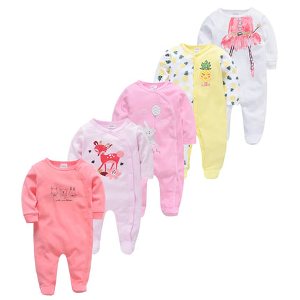 5pcs Honeyzone Winter Toddler Animal Footies New Born Baby Clothes Set Soft Breathable Pyjama Ubranka Dla Niemowlat Clothing Set