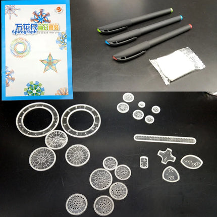 Children 22pcs Enfant Spirograph Drawing Set Brain Education Geometric Deluxe Ruler Creative Plastic Draw Picture Toys With Pen