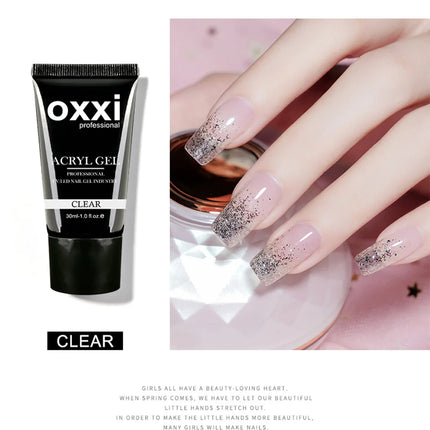 OXXI 30ml Acryl Gel Semi-permanent Poly Nail Gel Manicure Quick Easy Gel for Extension uv led Builder Varnish Acrylic Gellac New
