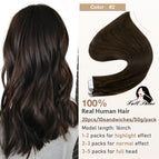 2 Darkest Brown / China Mainland / 20 pcs|18 inches 45cm 50g