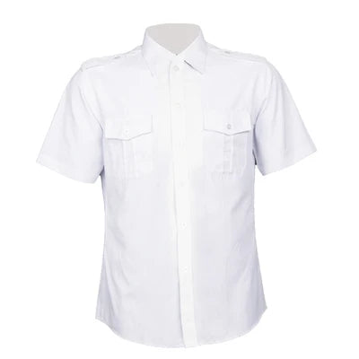 Super Quality Pilot Shirt Mens White Airline Pilot Uniforms Hair Stylist Fashion Slim Fit Workwear Big Size Male Clothing