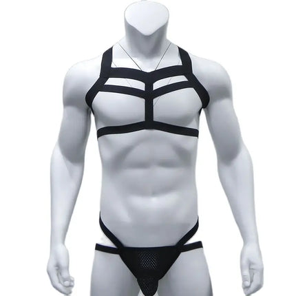 Bondage Men Harness Thong Set Man Body Chest BDSM Jockstraps Costume Jock Strap Fetish Lingerie Halter Neck Clothing
