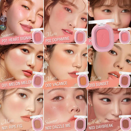 PINKFLASH Makeup Blush Matte Sun-Finish Long Lasting Face Blusher Contour Powder Beauty Peach Pink Korean Makeup Blush