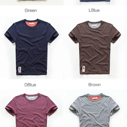 Men's Cotton Solid Color T-Shirt Men Casual O-Neck Basic T-Shirt Male High Quality Classic Tops
