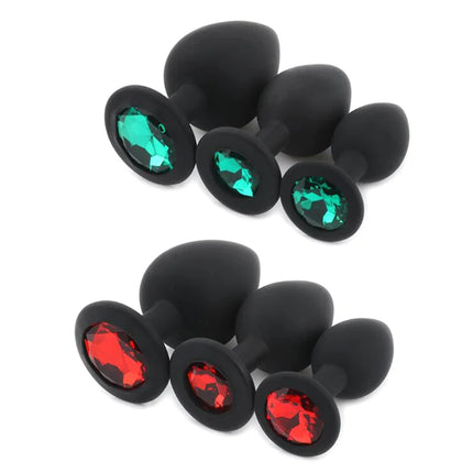 Silicone Butt Plug Ring Anal Plugs Unisex Sex Stopper 3 Different Size Adult Toys for Men/Women Anal Trainer For Couples SM