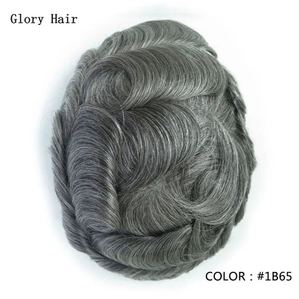Gloryhair-Natural and Realistic Hair Prosthesis Male Toupee Wig 130% Density Hair Pieces Indian Human Men's Capillary Prosthesis