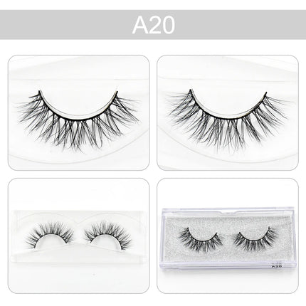 LEHUAMAO 3D Mink Eyelash Fluffy Cross Thick Natural Fake Eyelashes Lashes Dramatic Makeup Eye Lashes Handmade False Eyelash