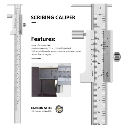 XCAN Caliper Marking Vernier Caliper 0-200mm/250mm Stainless Steel Parallel Marking Vernier Caliper Marking Gauge Measuring Tool