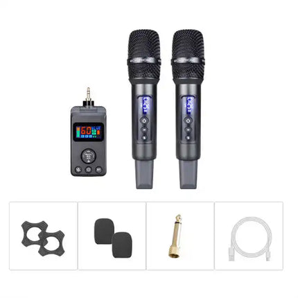 UHF Wireless Microphone AUX Use Microphone BT Recharging Anti Howling Effect Adjusted Echo Cancellation DSP Microphone