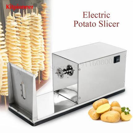 Electric Potato Tornado Slicer Commercial Spiral Potatos Cutter Carrots Vegetable Cutting Machine 220V / 110V