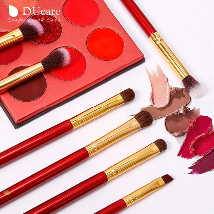 DUcare Eyeshadow Makeup Brush 6-7Pcs Makeup Tools Powder Foundation Eyeshadow Eyebrow Synthetic Pony Hair Women Makeup Brush Set