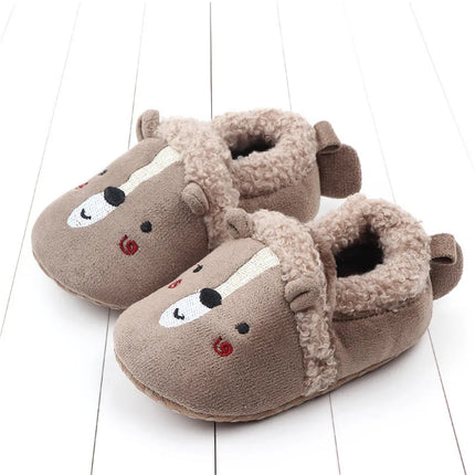 Super Keep Warm Infant Slippers Toddler Baby Shoes Baby Boy Girl Knit Crib Shoes Cute Cartoon Anti-slip Prewalker Baby Slippers