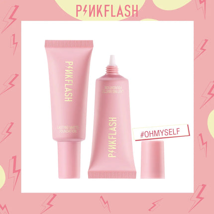PINKFLASH Makeup Foundation Full Concealer Smooth Oil Control Matte Base Cosmetics Natural Make Up Look Face Foundation