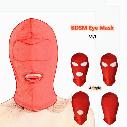 Exotic Apparel of Red Elasticity Hood Punish Headgear Mask Sex Product for Couples Love Game Fetish Bdsm Slave Bondage Role Play