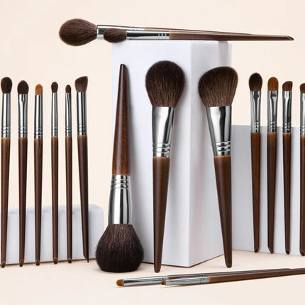 OVW Natural Goat Hair Makeup Brushes Set Professional Kit brocha maquillaje pedzle do makijazu blending smudging brush shader