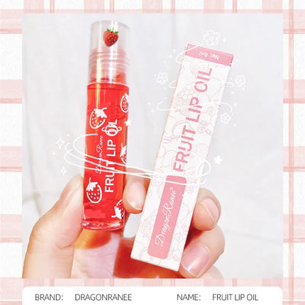 Fruit Lip Gloss Transparent Lip Oil Moisturizing Reducing Lip Lines Nourishes Lips Waterproof Long-lasting Liquid Lips Cosmetics