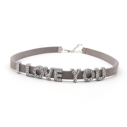 Rhinestone Letter DADDY QUEEN Personalized Custom Name Necklace for Women Fashion Leather Choker Collar DIY Cosplay Jewelry Gift
