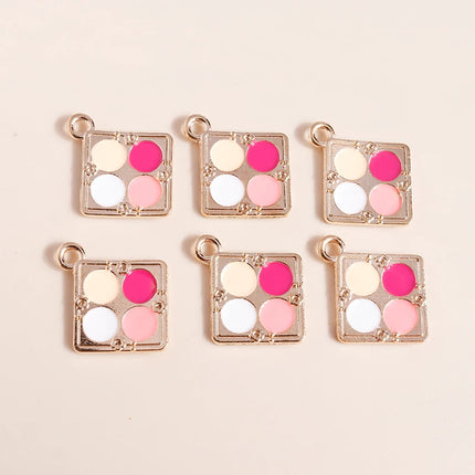10pcs 21*24mm Fancy Pressed Powder Makeup Box Charms for Jewelry Making Accessories Lady Necklaces Earrings Pendants Keychain