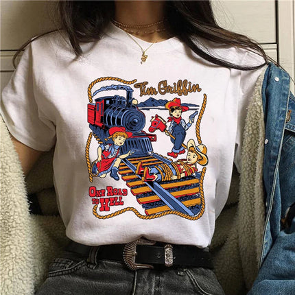 Harajuku Funny Female T-shirt Satan Vintage Graphic Tees Dogs Mommy Can We Keep Him Fashion Short Sleeve T Shirt Women Tops