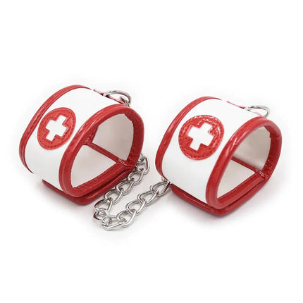 3pcs/Set Fetish Sexy BDSM Bondage Nurse Handcuff and Foot Cuff Eye MaskSex Toy for Couple Adult Game Bondage Erotic Accessories
