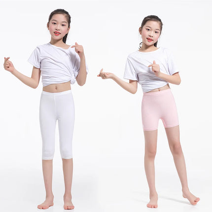 3-15Y girls spring summer calf-length leggings short Candy Color pants girls' knee-length cotton pants