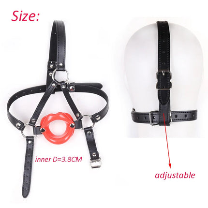 Female Blowjob Toy Sex Slave Rubber Lips O Ring Open Mouth Gag Oral Fetish Bdsm Bondage Restraints Erotic Sexual Toys Adult Game