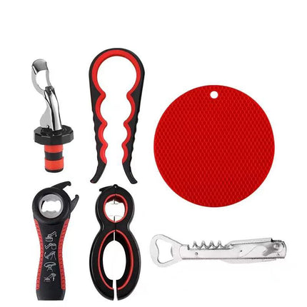 Jar Opener for Multifunctional  6-in-1 Bottle Opener Jar Lids Opener, 4-in-1 Jar Opener and Non Slip Lids Opener Gripper