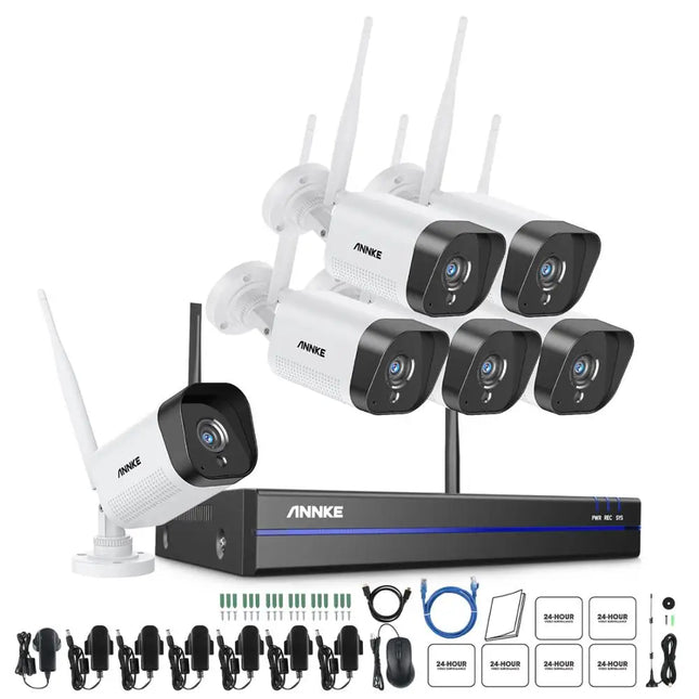 ANNKE WS300 WiFi Video Surveillance System 5MP NVR 3MP IP Cameras Audio Recording Security Cameras AI Detection CCTV Cameras Kit