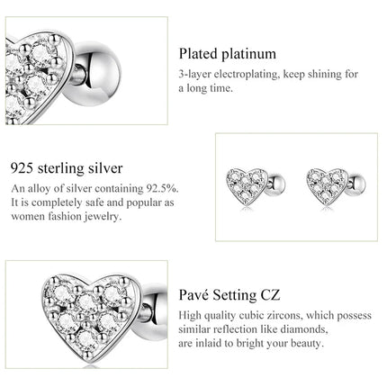 Bamoer 925 Sterling Silver Brilliant Star Earrings for Women Tiny Butterfly Stud Earrings Snowflake Girl Ear Studs Fine Jewelry