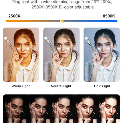 Ulanzi U-200 Ring Light Photography Led Video light BI-color Camera With phone clip cold shoe for Youtube Live Rig lamp