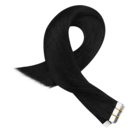 Moresoo Human Hair Extensions Tape in 100% Real Hair Natural Straight Machine Remy 2.5G/PCS Brazilian Hair Seamless Invisible
