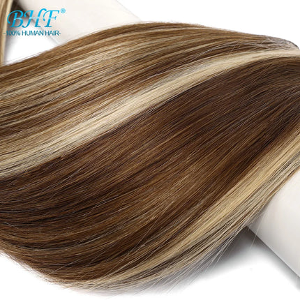 BHF Straight Human Hair Weft Platinum Blonde European Remy 100% Human Hair Weave Bundles Extensions