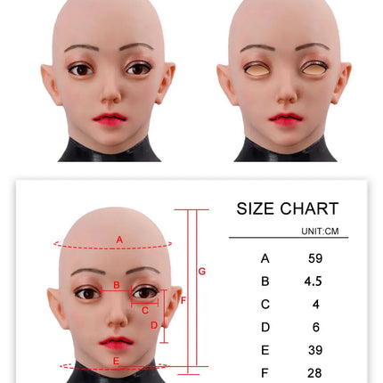 Dokier Crossdressing Soft Silicone Cosplay Costume Masks Props for Crossdresser Transvestite Halloween Cosplay Male to Female