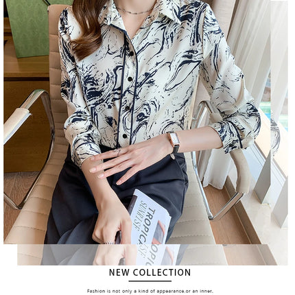 Fashion ladies shirts New elegant Women Blouses Long Sleeve Button-Down Tops blusa mujer
