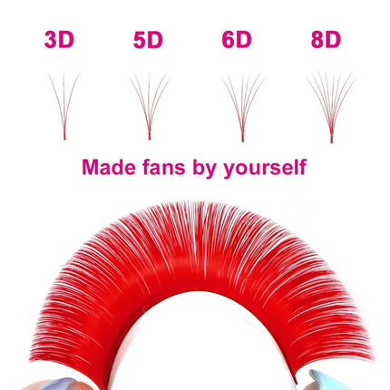 Fadvan Colored Eyelashes Extension Easy Fanning Red Green Blue Brown Purple Colorful Auto Blooming Makeup Lashes 15-20mm Long