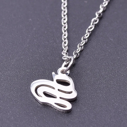 2pcs Stainless Steel Initial Necklace For Men Women Chain Old English Pendant 26 Letters Statement Necklaces Jewelry Couple Gift