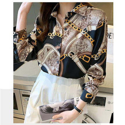 Fashion Printing Ladies Shirts Women's Blouses Spring Autumn Long Sleeve Shirts Tops Blusas Mujer
